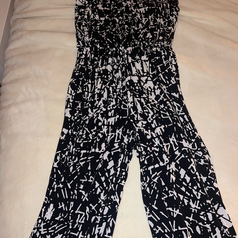 Calvin Klein Abstract Black and White Jumpsuit